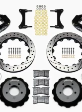 Wilwood Forged Narrow Superlite 6R Big Brake Front Brake Kit (Hat) - Drilled and Slotted Rotor - Black - Mazda RX7 1993-1996                                     - 140-11963-D - Image 3