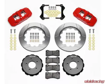 Wilwood AERO6 Big Brake Front Brake Kit - Slotted Rotor - Red - BMW 3-Series E46 1999-2006 - 140-11974-R
