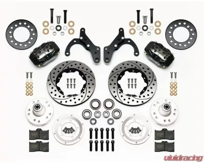 Wilwood Forged Dynalite Pro Series Front Brake Kit - Drilled and Slotted Rotor - Black - Chevrolet Impala 1969-1970 - 140-12040-D