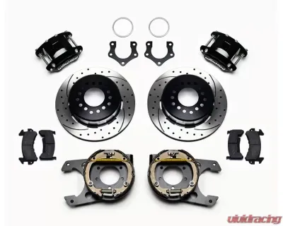 Wilwood D154 Rear Parking Brake Kit - Drilled and Slotted Rotor - Black - 140-12208-D