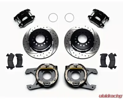Wilwood D154 Rear Parking Brake Kit - Drilled and Slotted Rotor - Black - 140-12236-D