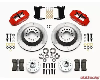Wilwood Forged Narrow Superlite 6R Big Brake Front Brake Kit (Hub and 1PC Rotor) - Plain Face Rotor - Red - Chevrolet Camaro | Chevelle 1965-1972 - 140-12271-R