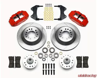 Wilwood Forged Narrow Superlite 6R Big Brake Front Brake Kit (Hub and 1PC Rotor) - Plain Face Rotor - Red - Ford Mustang 1974-1980 - 140-12276-R