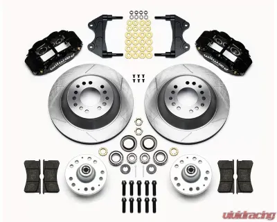 Wilwood Forged Narrow Superlite 6R Big Brake Front Brake Kit (Hub and 1PC Rotor) - Plain Face Rotor - Black  - Ford Mustang 1974-1980 - 140-12276