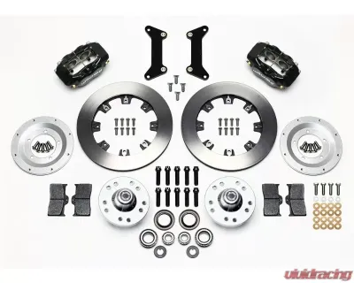 Wilwood Forged Dynalite Big Brake Front Brake Kit (Hub) - Plain Face Rotor - Black - GM G Body 1980-1987 - 140-12297