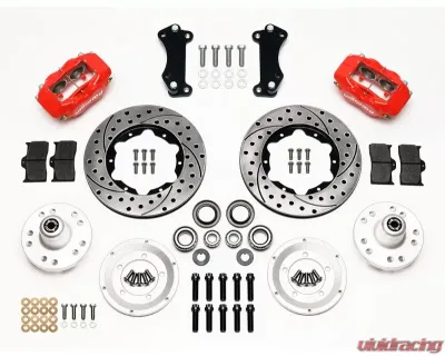 Wilwood Forged Dynalite Pro Series Front Brake Kit - Drilled and Slotted Rotor - Red - 140-12305-DR