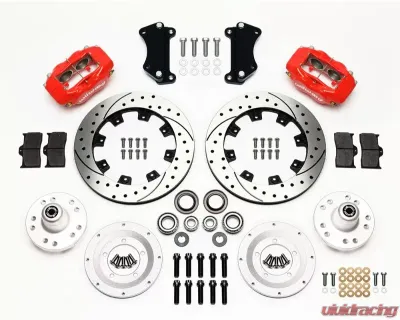 Wilwood Forged Dynalite Big Brake Front Brake Kit (Hub) - Drilled and Slotted Rotor - Red - 140-12306-DR