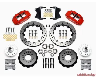 Wilwood Forged Narrow Superlite 6R Big Brake Front Brake Kit (Hub) - Drilled and Slotted Rotor - Red - 140-12307-DR