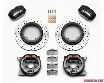 Wilwood Forged Dynalite Rear Parking Brake Kit - Drilled and Slotted Rotor - Black - 140-12420-D