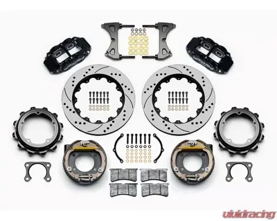 Wilwood Forged Dynalite Rear Parking Brake Kit - Drilled and Slotted Rotor - Black - 140-12436-D