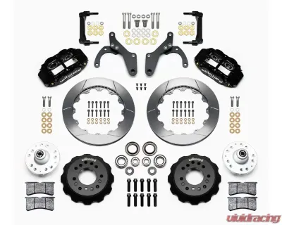 Wilwood Forged Narrow Superlite 6R Big Brake Front Brake Kit (Hub) - Plain Face Rotor - Black - Chevrolet Impala | Corvette 1959-1964 - 140-12460