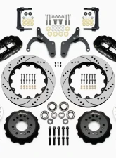 Wilwood Forged Narrow Superlite 6R Big Brake Front Brake Kit (Hub) - Drilled and Slotted Rotor - Black - Chevrolet Impala | Corvette 1959-1964                                     - 140-12465-D - Image 3