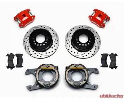 Wilwood D154 Rear Parking Brake Kit - Drilled and Slotted Rotor -  Red - 140-12569-DR