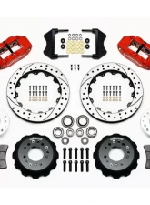 Wilwood Forged Narrow Superlite 6R Big Brake Front Brake Kit (Hub) - Drilled and Slotted Rotors - Red- Ford Mustang 1965-1969                                     - 140-12638-DR - Image 3