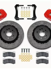 Wilwood AERO6 WCCB Carbon-Ceramic Big Brake Front Brake Kit - Plain Face Rotor - Red - Ford Mustang 2005-2014                                     - 140-12756-CSICR - Image 3