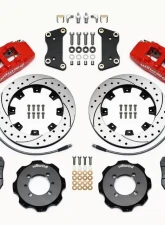 Wilwood Forged Dynapro 6 Big Brake Front Brake Kit (Hat) - Drilled and Slotted Rotor - Red - Fiat 500 2012                                     - 140-12767-DR - Image 3