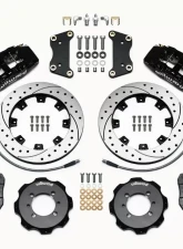 Wilwood Forged Dynapro 6 Big Brake Front Brake Kit (Hat) - Drilled and Slotted Rotor - Black - Fiat 500 2012                                     - 140-12767-D - Image 3