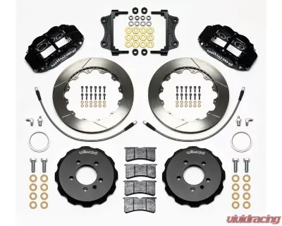 Wilwood Forged Narrow Superlite 6R Big Brake Front Brake Kit (Hat) - Slotted Rotor - Black - Volkswagen GTI 2006-2014 - 140-12789