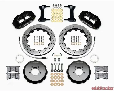 Wilwood Forged Narrow Superlite 6R Big Brake Front Brake Kit (Hat) - Plain Face Rotor - Black - Toyota 86 | FRS 2012-2020 - 140-12870-D