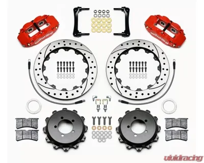 Wilwood Forged Narrow Superlite 4R Big Brake Rear Brake Kit For OE Parking Brake - Drilled and Slotted Rotor - Red - Toyota 86 | FRS 2012-2020 - 140-12871-DR