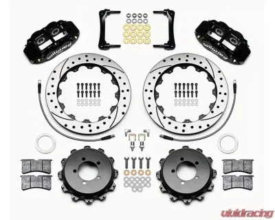 Wilwood Forged Narrow Superlite 4R Big Brake Rear Brake Kit For OE Parking Brake - Drilled and Slotted Rotor - Black - Toyota 86 | FRS 2012-2020 - 140-12871-D