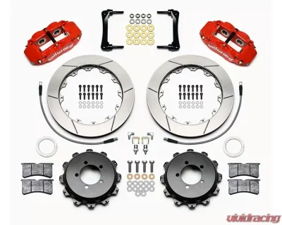 Wilwood Forged Narrow Superlite 4R Big Brake Rear Brake Kit For OE Parking Brake - Slotted Rotor - Red - Toyota 86 | FRS 2012-2020 - 140-12871-R