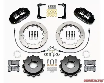 Wilwood Forged Narrow Superlite 4R Big Brake Rear Brake Kit For OE Parking Brake - Slotted Rotor - Black - Subaru WRX 2008-2012 - 140-12877