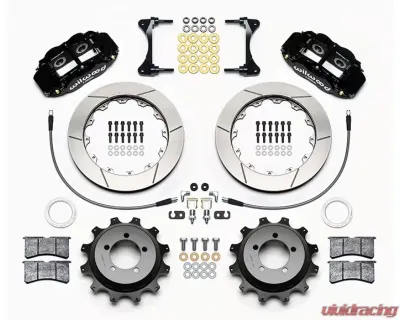 Wilwood Forged Narrow Superlite 4R Big Brake Rear Brake Kit For OE Parking Brake - Slotted Rotor - Black - Subaru WRX | Impreza 1999-2007 - 140-12878