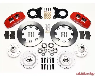 Wilwood Forged Dynapro 6 Big Brake Front Brake Kit (Hub) - Plain Face Rotor - Black - Chevrolet Impala | Corvette 1969-1982 - 140-12946