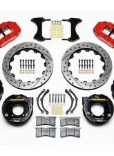 Wilwood Forged Narrow Superlite 4R Big Brake Rear Parking Brake Kit - Drilled and Slotted Rotor - Red                                     - 140-12964-DR - Image 3