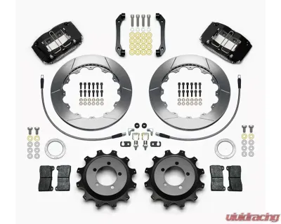 Wilwood Dynapro Radial Rear Brake Kit For OE Parking Brake - Slotted Rotor - Black - Subaru WRX 2006-2007 - 140-13013