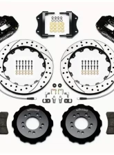 Wilwood Forged Narrow Superlite 6R Big Brake Front Brake Kit (Hat) - Drilled and Slotted Rotor - Black - Ford Focus ST 2013+                                     - 140-13018-D - Image 3