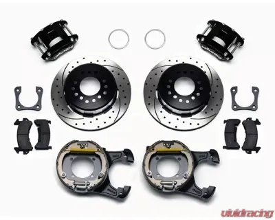 Wilwood D154 Rear Parking Brake Kit - Drilled and Slotted Rotor - Black - 140-13025-D