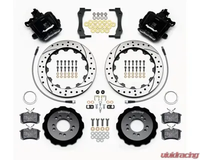 Wilwood Combination Parking Brake Caliper Rear Brake Kit - Drilled and Slotted Rotor - Black - Ford Focus ST 2013+ - 140-13031-D