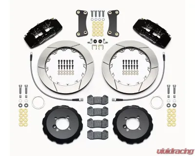 Wilwood Forged Dynapro 6 Big Brake Front Brake Kit (Hat) - Slotted Rotor - Black - Mini Cooper 2002+ - 140-13062