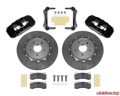 Wilwood AERO4 WCCB Carbon-Ceramic Big Brake Rear OE Parking Brake Kit - Plain Face Rotor - Black - Chevrolet Corvette C5/C6 1997-2013 - 140-13161-CSIC