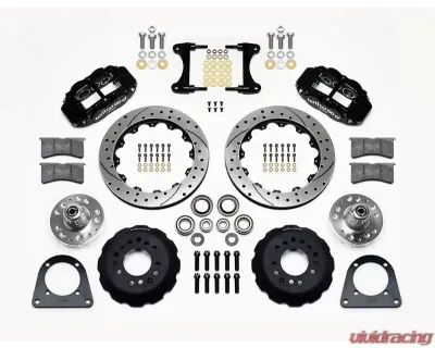 Wilwood Forged Narrow Superlite 6R Big Brake Front Brake Kit (Hub) - Drilled and Slotted Rotor - Black - 140-13225-D