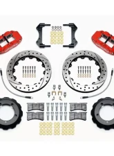 Wilwood Forged Narrow Superlite 4R Big Brake Front Brake Kit (Hat)  - Drilled and Slotted Rotor - Red - Ford Bronco 1976-1977                                     - 140-13305-DR - Image 3