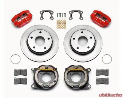 Wilwood Dynapro Lug Mount Rear Parking Brake Kit  - Plain Face Rotor - Red - 140-13320-R