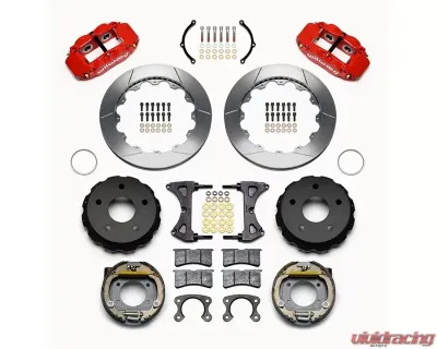Wilwood Forged Narrow Superlite 4R Big Brake Rear Parking Brake Kit  - Plain Face Rotor - Red - 140-13321-R