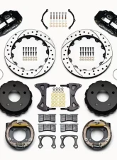 Wilwood Forged Narrow Superlite 4R Big Brake Rear Parking Brake Kit  - Drilled and Slotted Rotor - Black                                     - 140-13333-D - Image 3