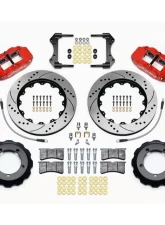 Wilwood Forged Narrow Superlite 4R Big Brake Front Brake Kit (Hat)  - Drilled and Slotted Rotor - Red - Ford Bronco 1976-1977                                     - 140-13330-DR - Image 3