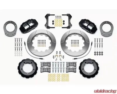Wilwood Forged Narrow Superlite 4R Big Brake Front Brake Kit (Hat)  - Slotted Rotor - Black - Ford Bronco 1976-1977 - 140-13330