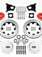 Wilwood Forged Dynalite Big Brake Front Brake Kit (Hub)  - Drilled and Slotted Rotor - Red - AMC 1971-1976                                     - 140-13395-DR - Image 3