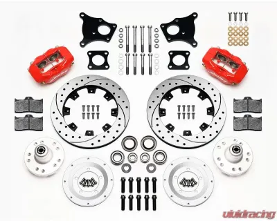 Wilwood Forged Dynalite Big Brake Front Brake Kit (Hub)  - Plain Face Rotor - Black - AMC 1971-1976 - 140-13395