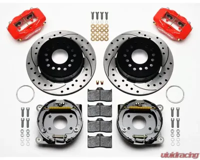Wilwood Forged Dynalite Rear Parking Brake Kit - Drilled and Slotted Rotor - Red - AMC 1971-1974 - 140-13398-DR
