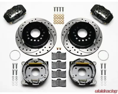 Wilwood Forged Dynalite Rear Parking Brake Kit - Drilled and Slotted Rotor - Black - AMC 1971-1974 - 140-13398-D