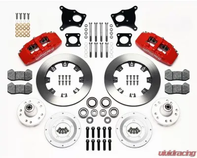 Wilwood Forged Dynapro 6 Big Brake Front Brake Kit (Hub) - Plain Face Rotor - Red - AMC 1971-1976 - 140-13554-R