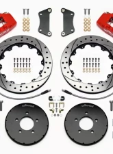 Wilwood Forged Dynapro 6 Big Brake Front Brake Kit (Hat) - Drilled and Slotted Rotor - Red - Mazda 3 2005+                                     - 140-13581-DR - Image 3