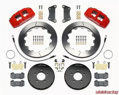 Wilwood Forged Dynapro 6 Big Brake Front Brake Kit (Hat) - Slotted Rotor - Red - Mazda 3 2005+ - 140-13581-R